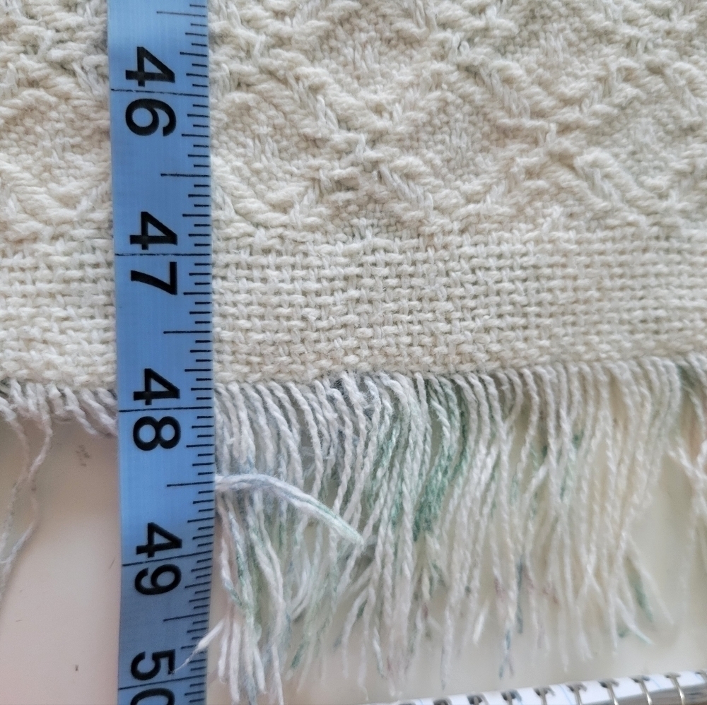 Cottagecore Fringe Hem Knit Throw Blanket Multicolor - Picture 4 of 7